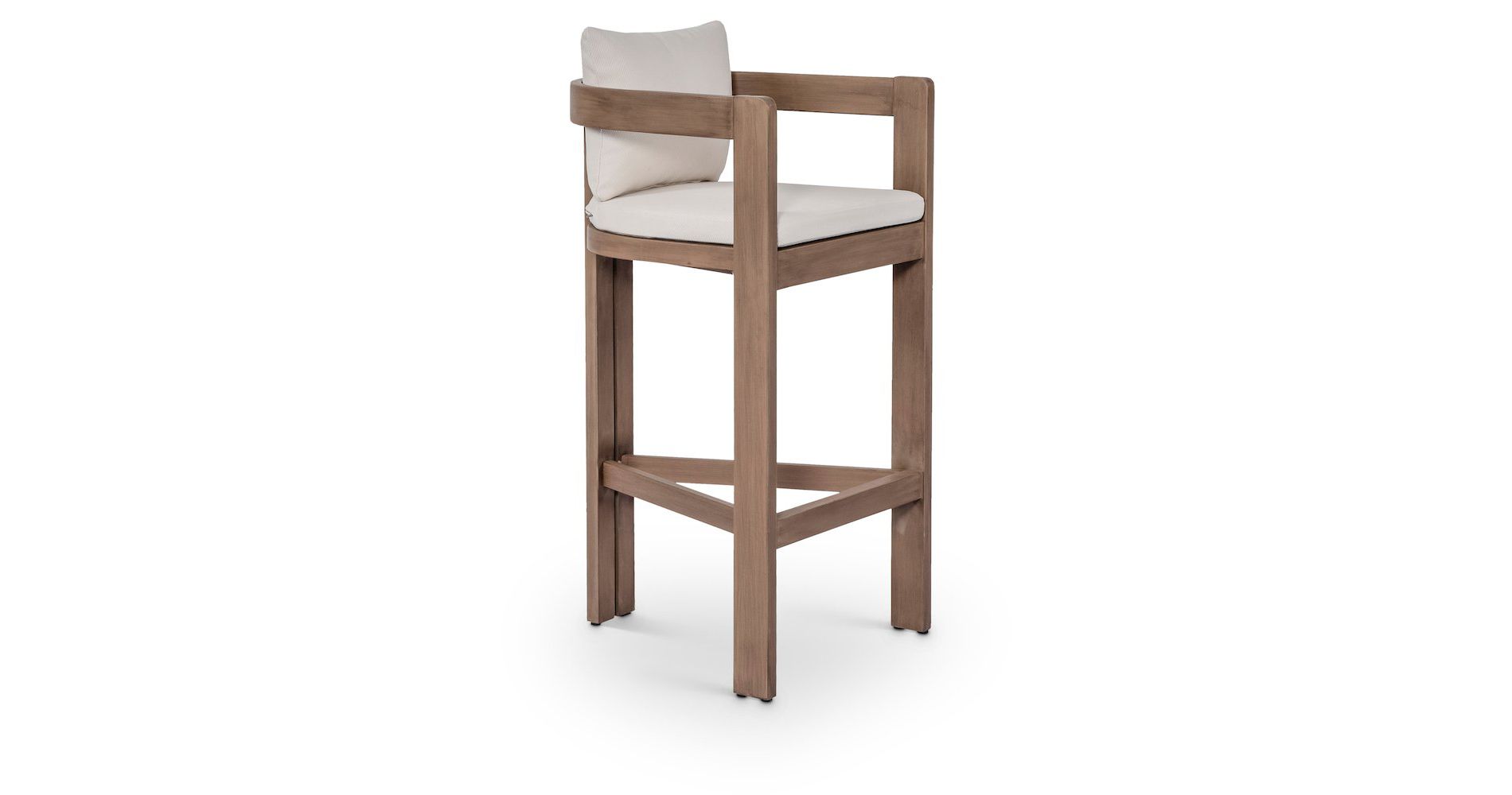 Meridian Furniture,Newport Cream Water Resistant Fabric Upholstered Outdoor Patio Bar Stool