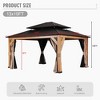 YARDSIGHT 13'x15' Hardtop Gazebo: Aluminum Frame, Double Roof, Heavy-Duty Netting & Curtains - Wind-Resistant for Backyard, Garden, Commercial - 3 of 4