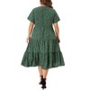 Agnes Orinda Women's Plus Size Babydoll Polka Dots Short Sleeve Layered Midi Dress - 4 of 4