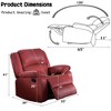 Synthetic Leather Motion Rocker Recliner, Ergonomic Manual Reclining Chair with Pocket Coil Seat - 2 of 4