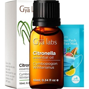 Gya Labs Citronella Essential Oil - 0.34 Fl Oz - 100% Pure Natural Citronella Oil for Skin, Diffuser, Candle Making Scent - 1 of 4