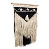 Slickblue 18"x28" Handmade Textured Bohemian Wall Art - Cotton Tapestry in Cream and Charcoal, Easy-Hanging Loop - 2 of 4