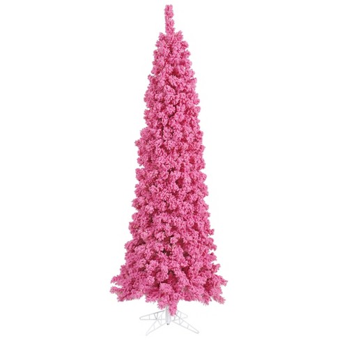 Vickerman Flocked Pink Pencil Fir Artificial Christmas Tree : Target