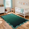 Washable Scalloped Living Room Rugs, Indoor Modern Ombre Soft Non Slip Area Rug for Bedroom, Large Home Decor Carpet for Dining Room - 3 of 4