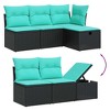 vidaXL Garden Sofa Set Black PE rattan Large Modular Garden Sofa Set - 3 of 4