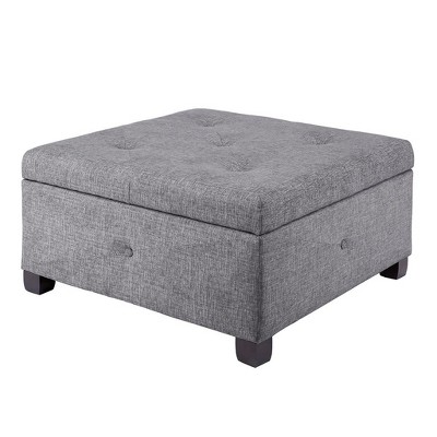 NicBex 29.5 Inch Square Storage Ottoman Bench with Legs for Bedroom,Living Room,Entryway,Window