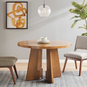 NicBex 44"/ 46"/54" Round Dining Table for 4 Seaters,Kitchen Table with Solid Wood/MDF Tabletop for Kitchen,Gray/White/Walnut - 1 of 4