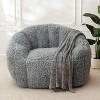 MAXYOYO Giant Bean Bag Chair - Fluffy Shaggy Floor Sofa with Shell Design for Ultimate Comfort, Grey - 2 of 4