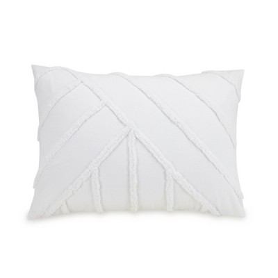 King White Cotton Chevron Comforter Set with Shams