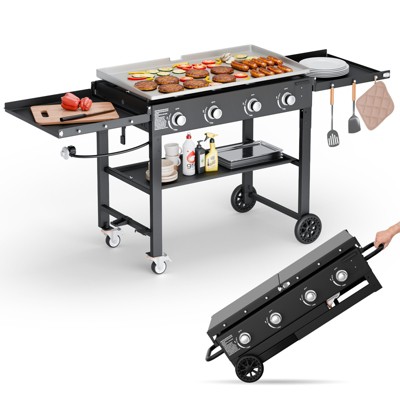 SKOYON 4-Burner Gas Grill  36000 BTU Propane Griddle with Side Board
