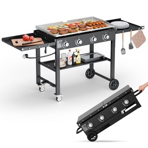 SKOYON 4-Burner Gas Grill  36000 BTU Propane Griddle with Side Board - 1 of 4