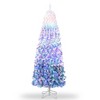 GustoWave Snow Flocked Pencil Christmas Tree,Slim Artificial Christmas Tree with Sturdy Metal Stand,Tree Holiday Decoration ,Pink Gradient - 2 of 4