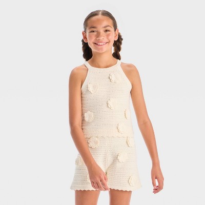 Girls' Rosette Halter Tank Pullover Sweater - art class™