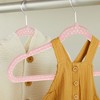 Juvale 50 Pack Pink Velvet Baby Clothes Hangers for Closet Storage, Children's Nursery, Kid's Closet, Slip-Resistant, 11 In - 2 of 4