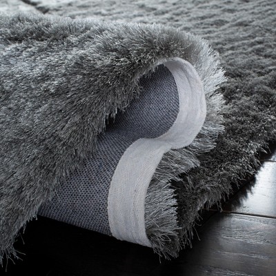 Gray 6' x 9' Hand-Tufted Shag Wool and Synthetic Rug