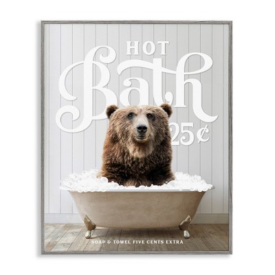 Stupell Industries Vintage Bathroom Bear Ad, 16" x 20"