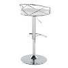 LumiSource Set of 2 Charlotte Adjustable Barstools Chrome/White: Swivel Kitchen Stools, Metal Frame, Faux Leather - 4 of 4