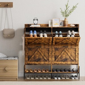 COZONY Shoe Cabinet with 4 Flip Drawers, Freestanding Shoe Storage Organizer with Metal Legs for Entryway, with Dry and Wet Separation - 1 of 4