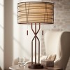 Franklin Iron Works Marlowe 28 3/4" Tall Rustic Modern End Table Lamp Pull Chain Brown Bronze Finish Metal Single Woven Shade Living Room Bedroom - image 2 of 4