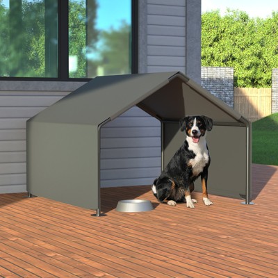 VisioGear Dog Shade Shelter, Portable Pet Tent, Water Resistant Dog House for Shade Protection, Garden, Patio, Backyard, Gray, 47.8"*46.6"*36"