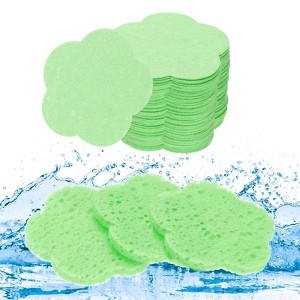 Unique Bargains Daily Skincare Home Travel Compressed Flower Shape Facial Sponges 2.4" 60 Pcs - 1 of 4