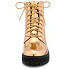 Allegra K Women's Round Toe Platform Lace Up Colorful Combat Ankle Boots - 2 of 4