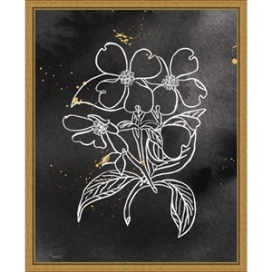 Amanti Art Indigo Blooms III Black by Wild Apple Portfolio Canvas Wall Art Print Framed 16 x 20-in. - 1 of 4