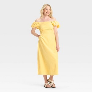 Women's Puff Short Sleeve Maxi Dress - A New Day™ - 1 of 3