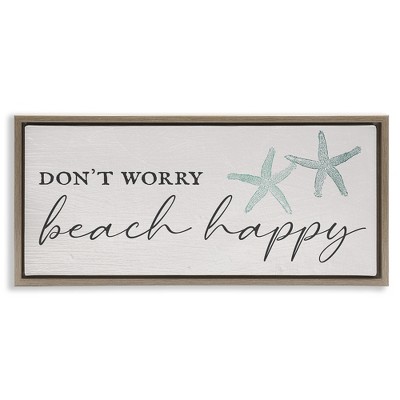 Stupell Industries Don't Worry Beach Happy, 25" x 11"