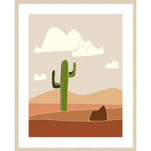 Amanti Art Southwest Cactus Landscape by Little Dean Wood Framed Wall Art Print - 1 of 4