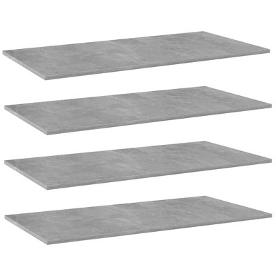 vidaXL Bookshelf Boards 4 pcs Concrete Gray 31.5 in.x11.8 in.x0.6 in. Engineered Wood
