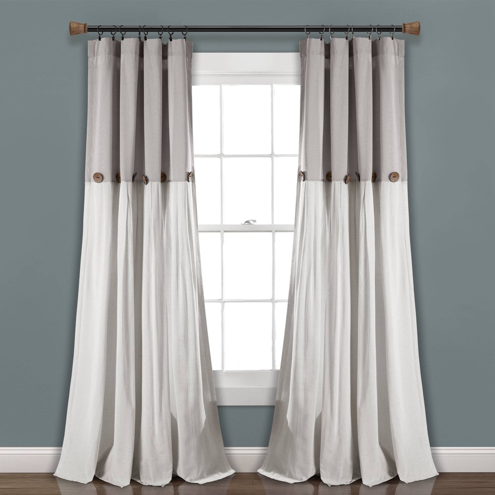 Linen Button 95"x40" Single Window Panel