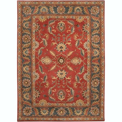 Mark & Day Daysland 8'x11' Rectangle Tufted Indoor Area Rugs Rust: Wool, Stain-Resistant, Floral, Traditional, Handmade