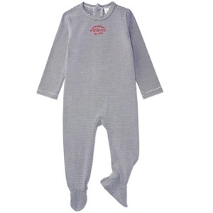 MiniMoi Baby and Toddler "Generation MiniMoi" Stretchy Mini-Striped Cotton-Rich Footie - 1 of 4