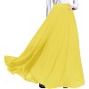 Women's Retro Chiffon Maxi Skirt - Beach Ankle Length Flowy Long Skirt Yellow - 4 of 4