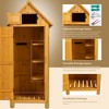 30.3"L X 21.3"W X 70.5"H Outdoor Storage Cabinet Tool Shed Wooden Garden Shed Natural - 3 of 4