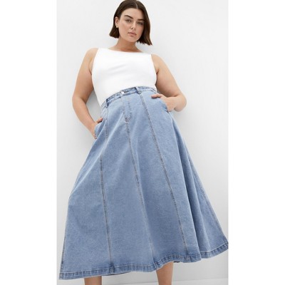 Women's Plus Size Alina Skirt - light wash | CITY CHIC