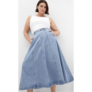 Women's Plus Size Alina Skirt - light wash | CITY CHIC - 1 of 4