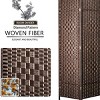 8 Panel Folding Room Divider, Privacy Screen with Double Hinges, Hand-Woven Wicker Partition for Bedroom, Office, Living Room-The Pop Home - 3 of 4