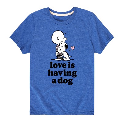 Boys' - Peanuts - Love Having Dog Short Sleeve Graphic T-Shirt