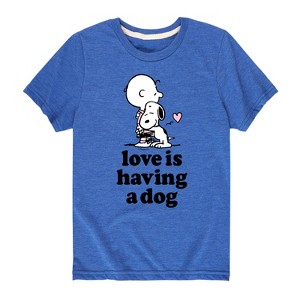 Boys' - Peanuts - Love Having Dog Short Sleeve Graphic T-Shirt - 1 of 4