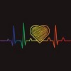 Adult Design By Humans Rainbow Pride Heartbeat Love For All By Avocato T-Shirt - 2 of 2