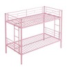 Ridstar 65.4 in. H Modern Twin Size Metal Bunk Bed-Pink - 4 of 4