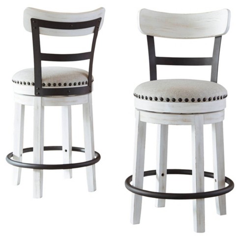 White swivel store barstool