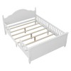 -GreyAortzio Full Size Solid Wooden Platform Bed,Floor Bed with Rails,Headboard&Footboard - 3 of 4
