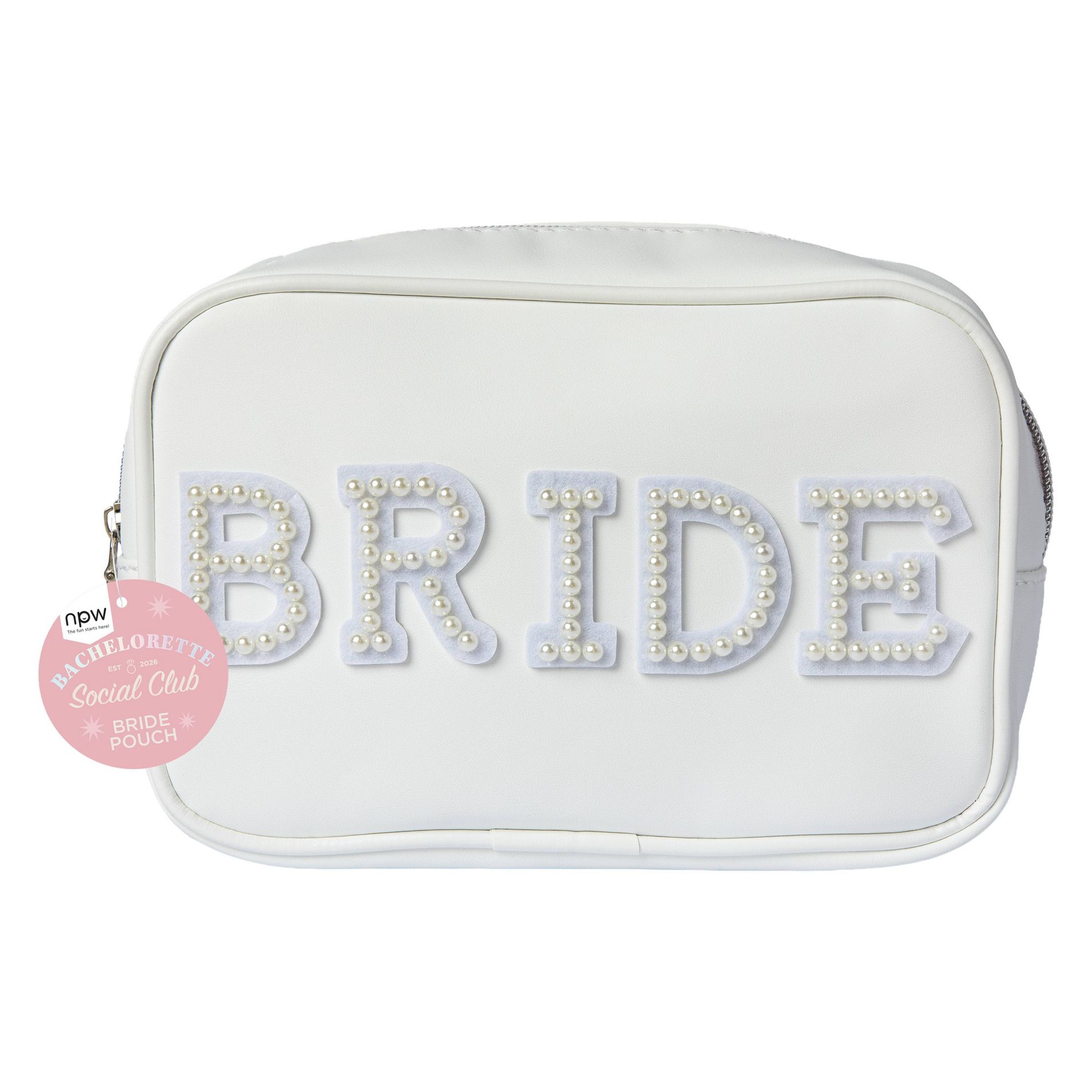 NPW Bachelorette Bride Zip Bag White