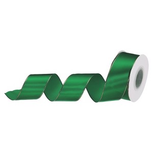 Unique Bargains Double Face Wide Satin Ribbon with Gold Edges for Wedding Bouquet - 1 of 4