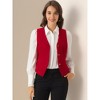 INSPIRE CHIC Women's Steampunk Velvet Sleeveless Button-Down V-Neck Suit Vest - 2 of 4