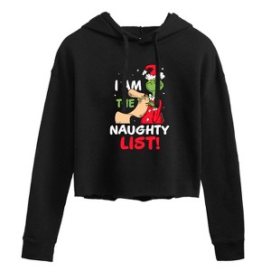 Women's - Dr. Seuss - The Grinch I Am The Naughty List Cropped Graphic Hoodie - 1 of 4