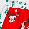 Toddler 4pc Mickey Cotton Long Sleeve Christmas Pajama Set - Red/Cream - 4 of 4